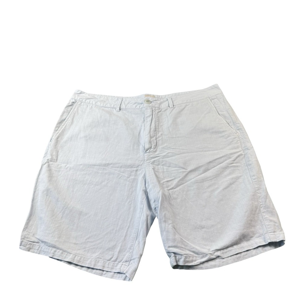 FLINT AND TINDER Blue Linen Cotton Blend Mens Chino Short Size 38 Mint